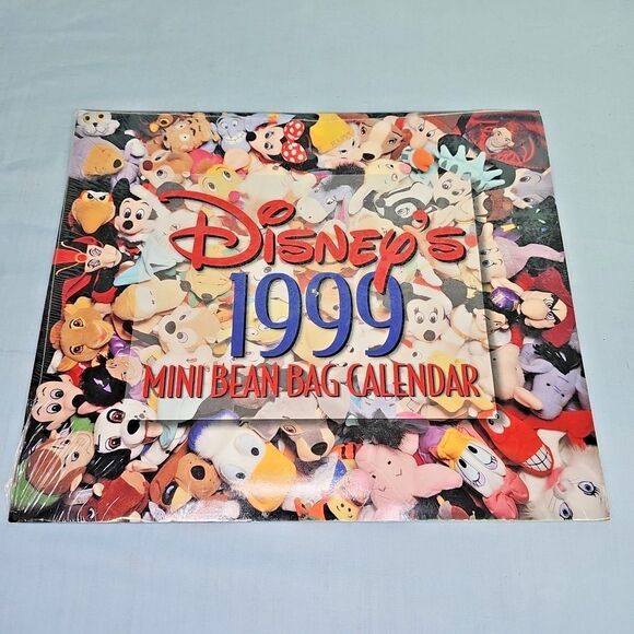 DISNEY's 1999 Calendar Mini Bean Bag CAN BE USED in 2027 The Disney Store VTG - Picture 1 of 4